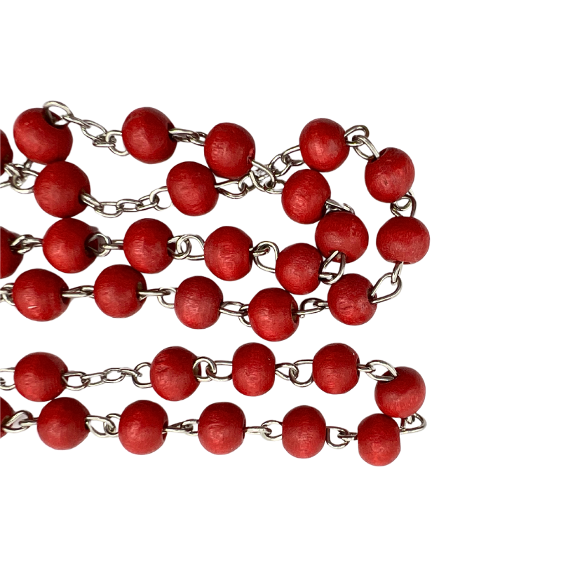 Red Rose Scented Rosary with Jerusalem Cross
