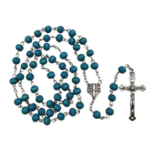 Load image into Gallery viewer, Blue Rose Scented Rosary with Jerusalem Cross (Copy)