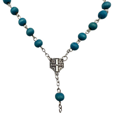 Load image into Gallery viewer, Blue Rose Scented Rosary with Jerusalem Cross (Copy)