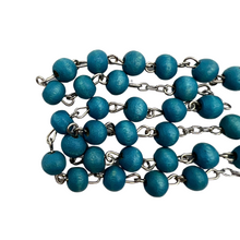 Load image into Gallery viewer, Blue Rose Scented Rosary with Jerusalem Cross (Copy)