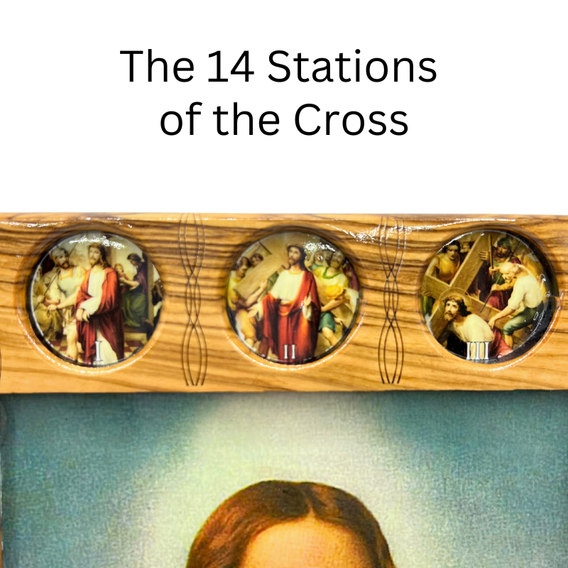 Virgin Mary of Bethlehem "Smiling" with 14 Stations of the Cross Icon
