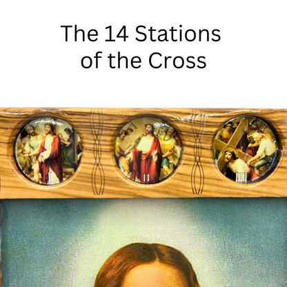 Virgin Mary of Bethlehem "Smiling" with 14 Stations of the Cross Icon