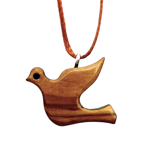 Holy Land Olive Wood Dove Pendant