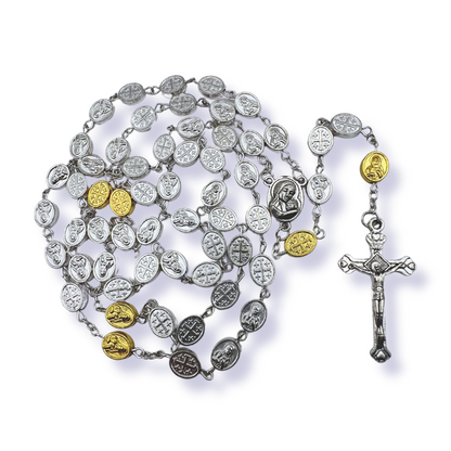Jerusalem Cross Rosary with Holy Land Soil
