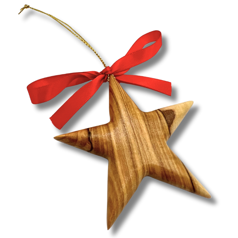 Olive Wood Star Ornament Christmas Ornament