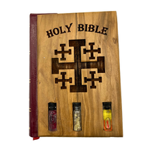 Load image into Gallery viewer, Olive Wood Holy Bible with  Holy Land Essentials (King James Version)