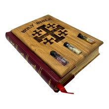 Load image into Gallery viewer, Olive Wood Holy Bible with  Holy Land Essentials (King James Version)