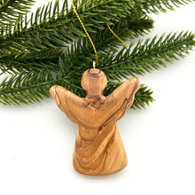 Load image into Gallery viewer, *NEW Olive Wood Angel Christmas Ornament