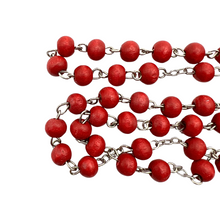 Load image into Gallery viewer, Rose Scented Red Rosary with Jerusalem Cross