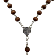 Load image into Gallery viewer, Brown Rose Scented Rosary with Jerusalem Cross