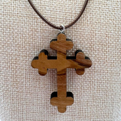 Holy Land Eastern Orthodox Cross Pendant