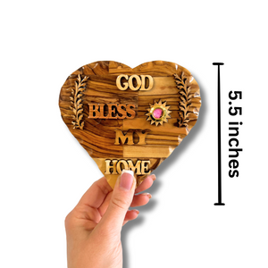 Holy Land Heart God Bless My Home Wall Plaque with Frankincense