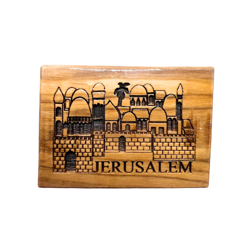 "Jerusalem" Olive Wood Magnet