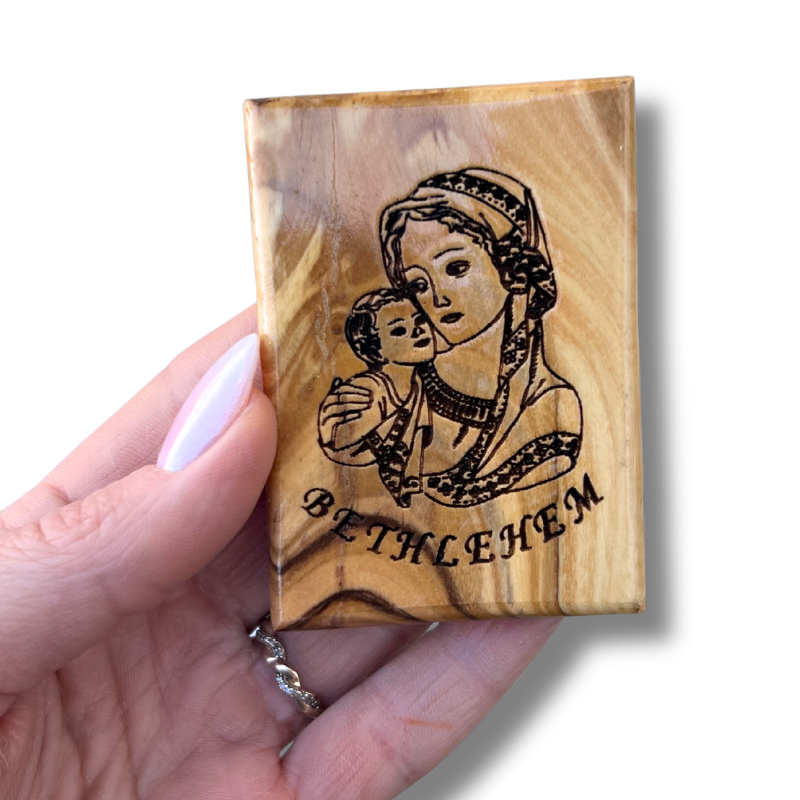 *NEW "Virgin Mary" Olive Wood Magnet