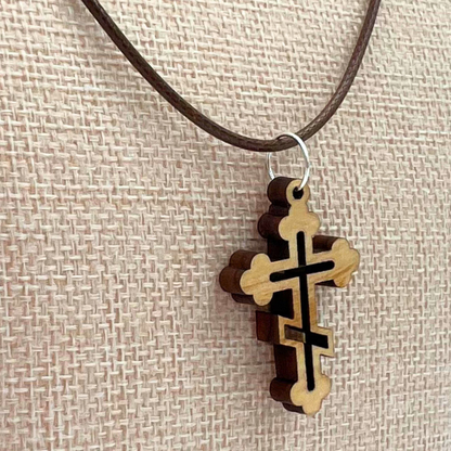 Holy Land Orthodox Clover-Ends Cross Pendant