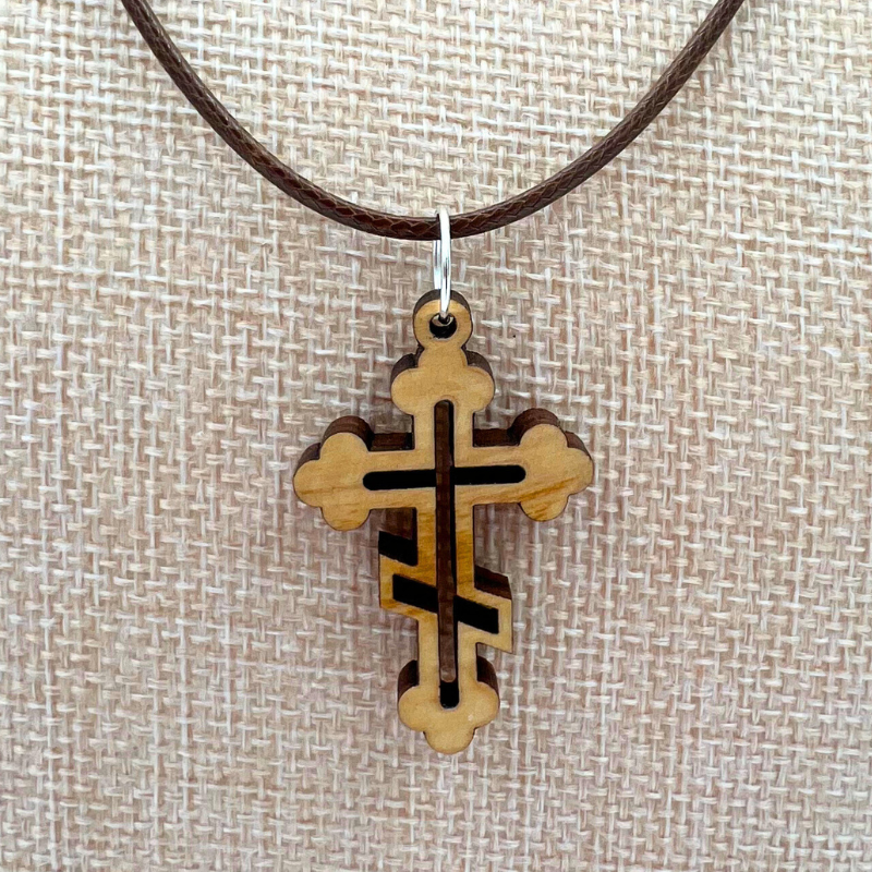 Holy Land Orthodox Clover-Ends Cross Pendant