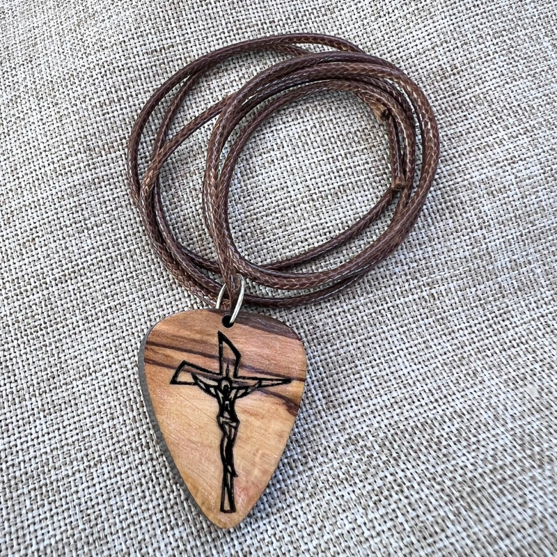 *NEW Holy Land Engraved Crucifix Pendant