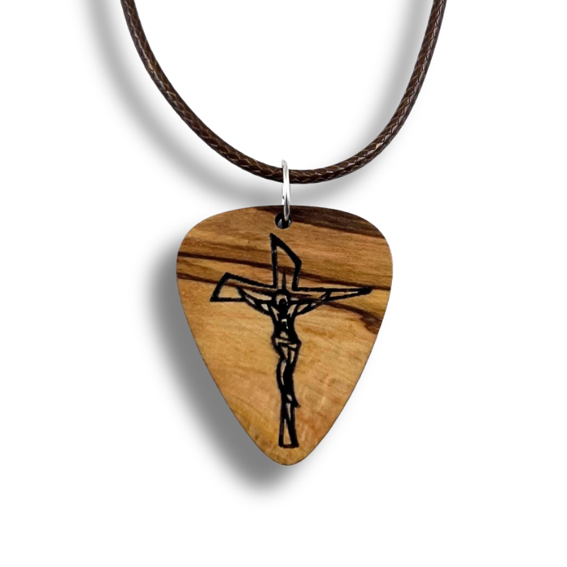 *NEW Holy Land Engraved Crucifix Pendant