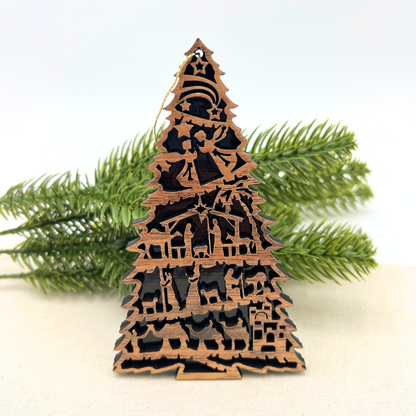 *NEW Olive Wood Christmas Nativity Ornament