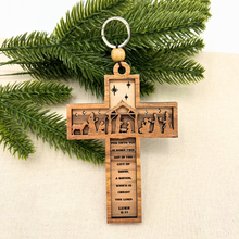 Load image into Gallery viewer, *NEW Nativity Cross Christmas Ornament