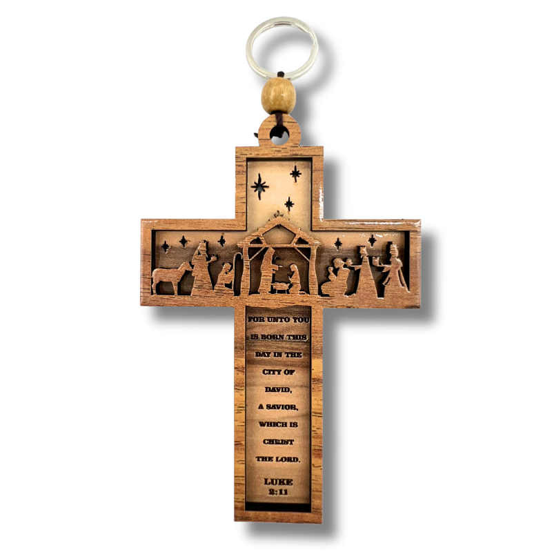 *NEW Nativity Cross Christmas Ornament