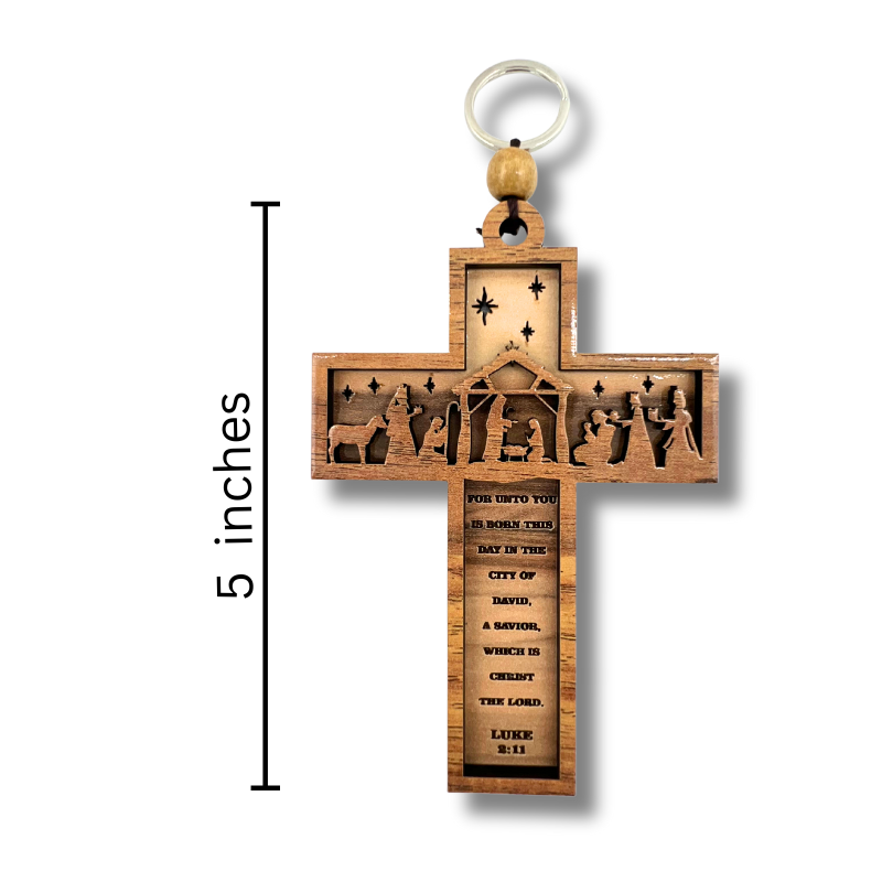 *NEW Nativity Cross Christmas Ornament