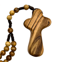 Load image into Gallery viewer, Olive Wood Beads Rosary with Comfort Cross