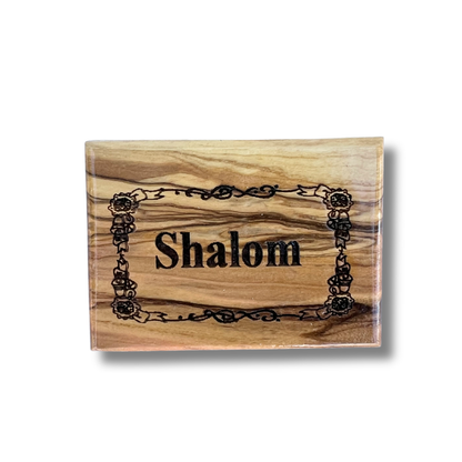 *NEW "Shalom" Olive Wood Magnet