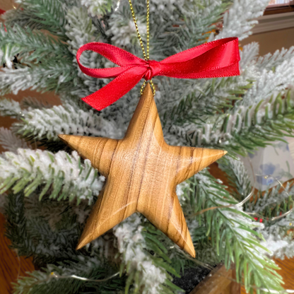 Olive Wood Star Ornament Christmas Ornament