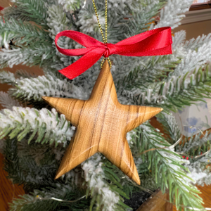 Olive Wood Star Ornament Christmas Ornamen