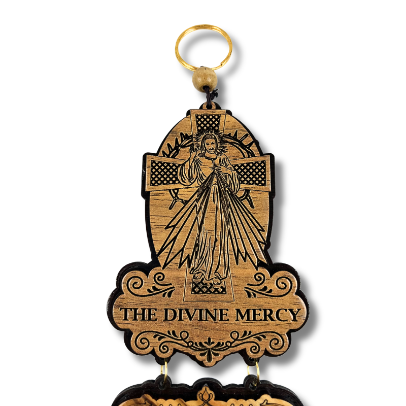 Divine Mercy Wall Hanging with Holy Land Water &amp; Oil