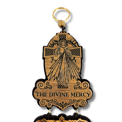 Divine Mercy Wall Hanging with Holy Land Water &amp; Oil