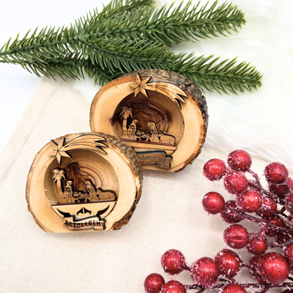 Small Olive Wood Branch Nativity Scene