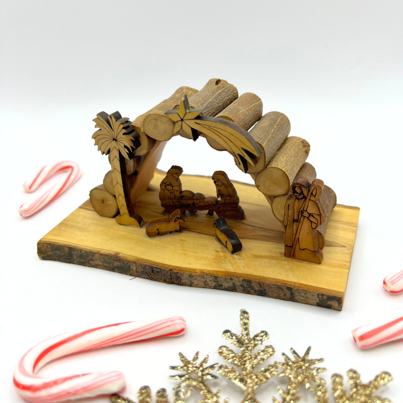 Olive Wood Nativity Scene - 5" x 3" x 3"