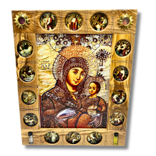 Load image into Gallery viewer, Virgin Mary of Bethlehem &quot;Smiling&quot; with 14 Stations of the Cross Icon