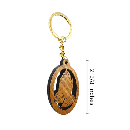 *NEW Olive Wood Praying Hands Keychain