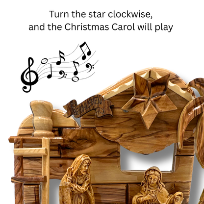 NEW* Holy Family Nativity with Built-In Music Box