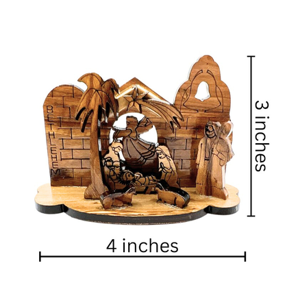 Small Olive Wood Nativity Scene - 3"x 3"