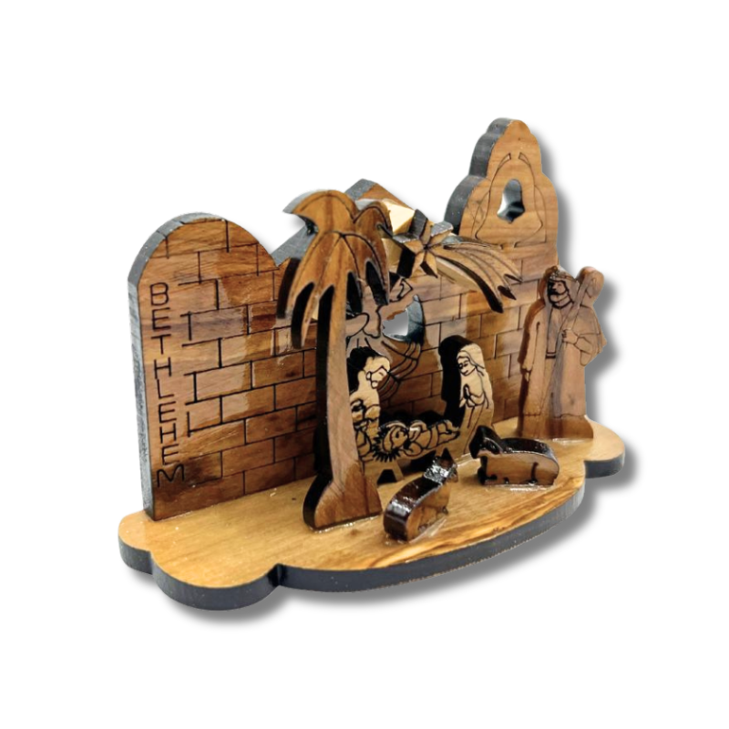 Small Olive Wood Nativity Scene - 3"x 3"