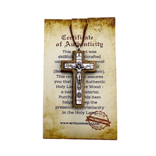 Load image into Gallery viewer, Holy Land Olive Wood Pendant with Metal Crucifix