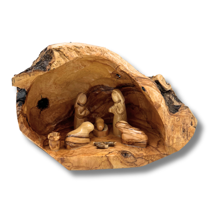 NEW* Olive Wood Nativity Scene in a Cave made in the Holy Land