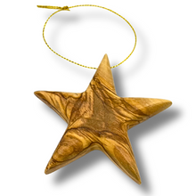 Load image into Gallery viewer, Olive Wood Star Ornament Christmas Ornamen