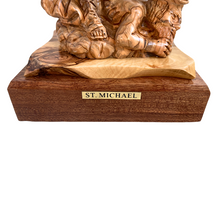 Load image into Gallery viewer, St. Michael the Archangel Olive Wood Statue