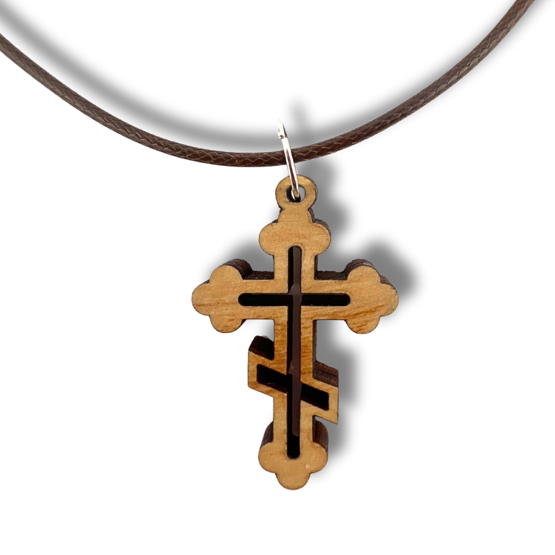 Holy Land Orthodox Clover-Ends Cross Pendant