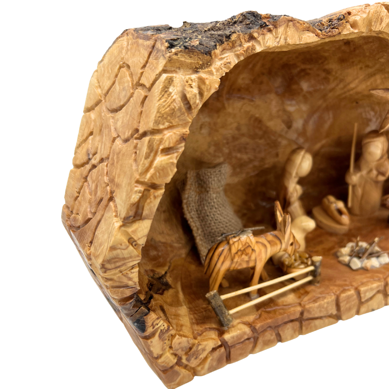 *NEW Nativity Scene in Raw Olive Wood Manger