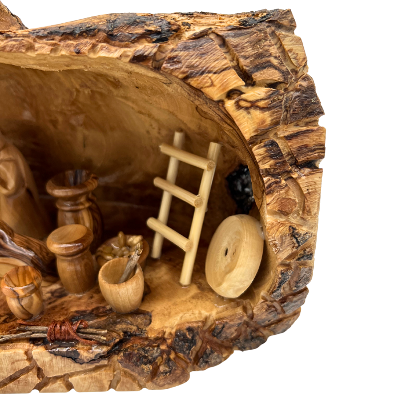 *NEW Nativity Scene in Raw Olive Wood Manger