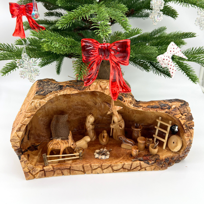 *NEW Nativity Scene in Raw Olive Wood Manger
