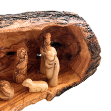 Load image into Gallery viewer, Olive Wood Nativity Scene in Manger - 12 Piece Set