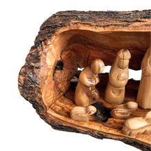 Load image into Gallery viewer, Olive Wood Nativity Scene in Manger - 12 Piece Set