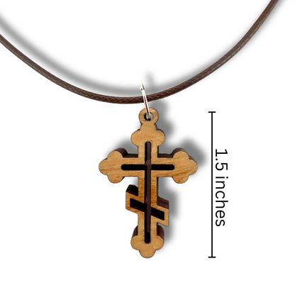 Holy Land Orthodox Clover-Ends Cross Pendant